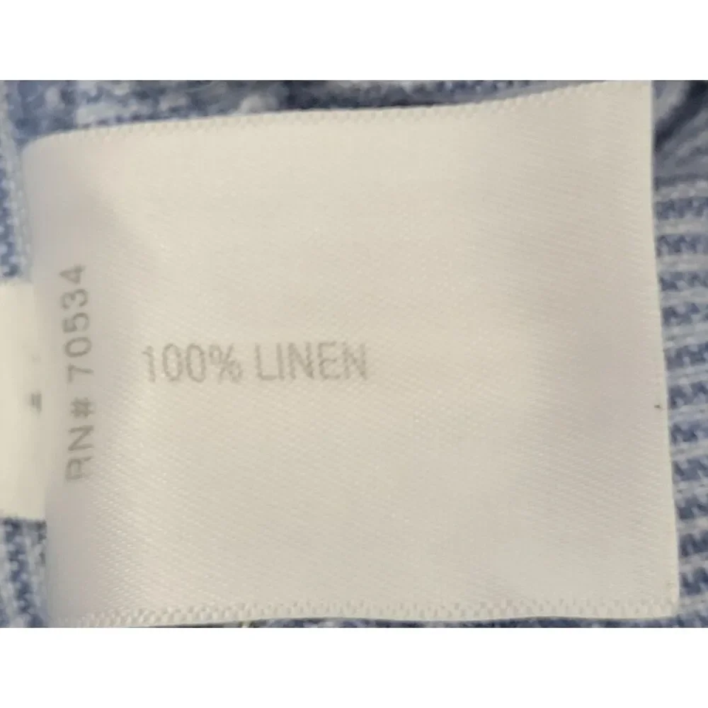 ORVIS 100% Linen Pants S Blue and White Striped Drawstring - Picture 5 of 9